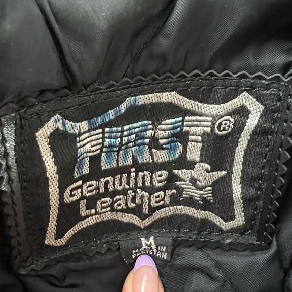 FIRST Genuine Leather moto jacket, vintage, size M - Picture 4 of 4